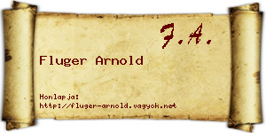 Fluger Arnold névjegykártya